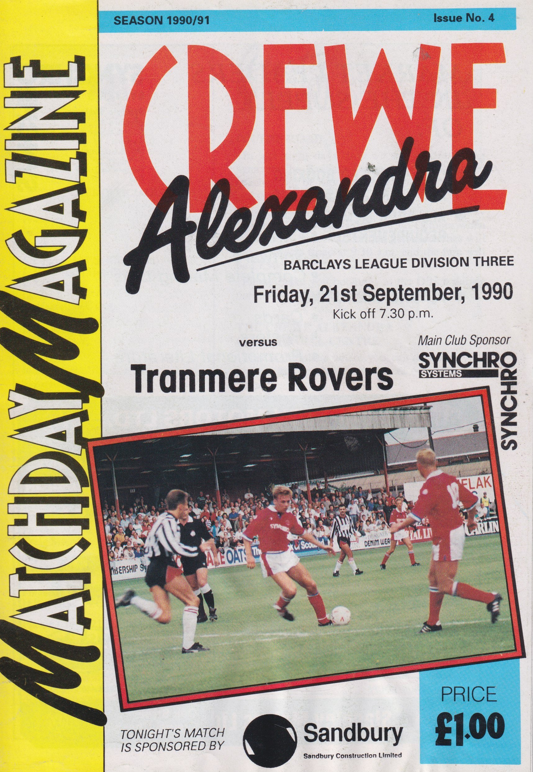 Crewe Alexandra v Tranmere Rovers match programme